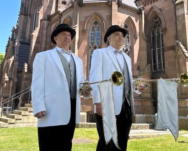 White Tuxedo Jacket, Siver Vest Siver Bowtie With Tophats